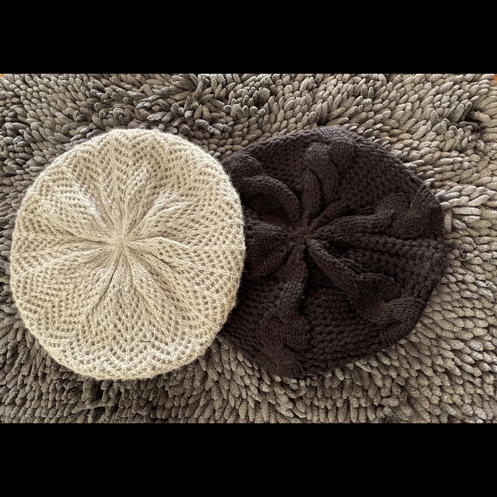Cable knit wool berets